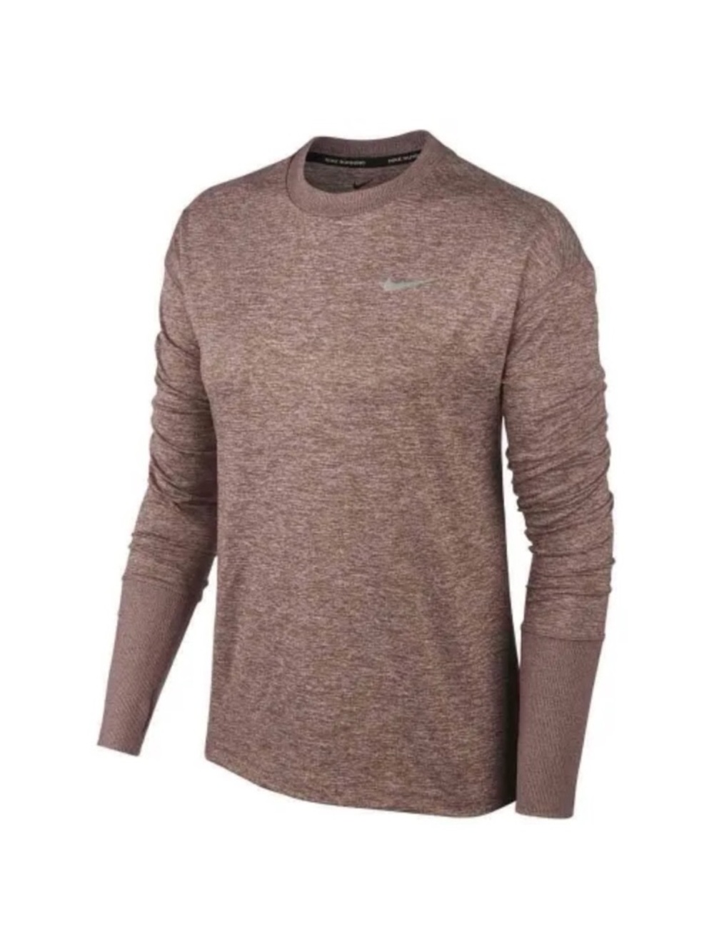 Nike element crew long sleeve running shirt heathered purple